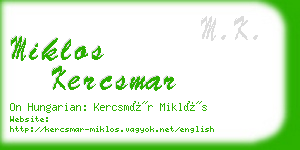 miklos kercsmar business card